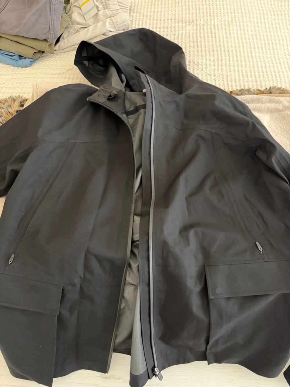 Lululemon Black Hooded Waterproof Jacket